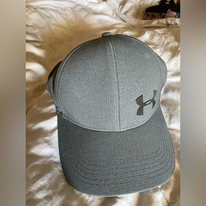 Under Armour Gray Baseball Cap with Curved Brim and Structured Design